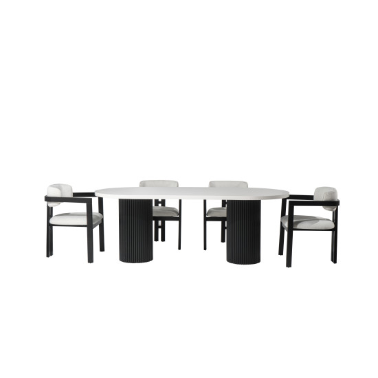 Milas Black Table (90x190) - Diassihome  Online Furniture Store
